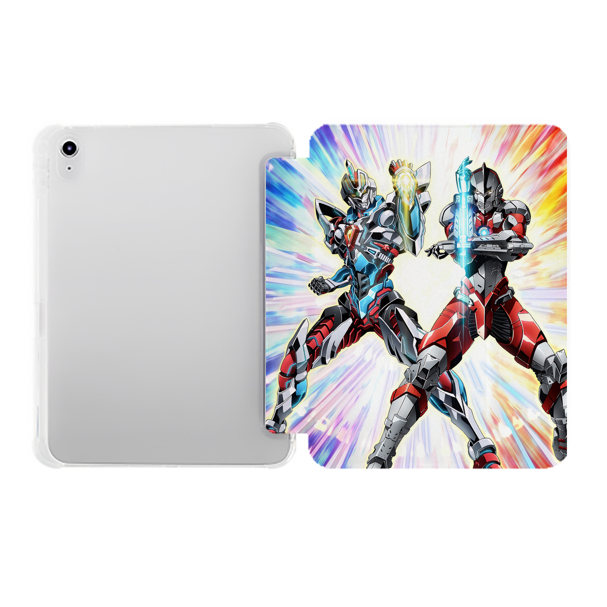 （画像用） ウルトラマン Ultraman IPad ケース ペン収納付き 三つ折りスタンド PUレザー×シリコン 対応機種9.5/10.5/10.9インチ